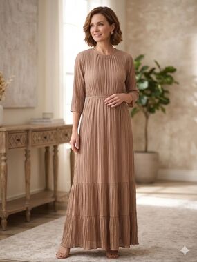 NWOT Sense of Place Beige Maxi Dress free size